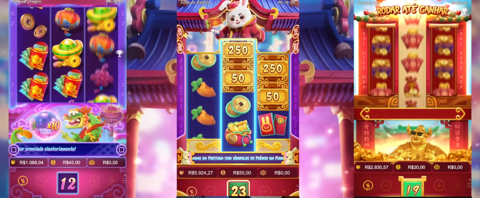 Comparação entre Fortune Dragon, Fortune Rabbit e Fortune Tiger - slots da PG Soft